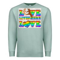 Seafoam Western LGBTQ+ Love Lives Here Tumbler Premium Sweatshirt - BundleAndBundleShop