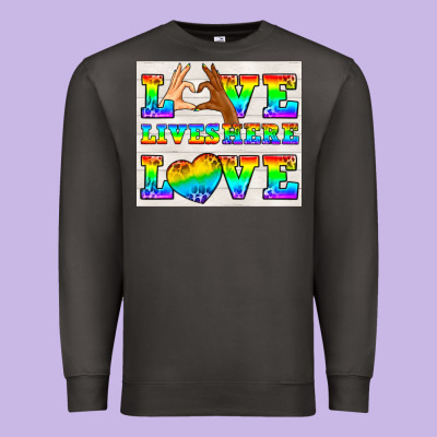Western Lgbtq+ Love Lives Here Tumbler Premium Sweatshirt Designed By Bundleandbundleshop