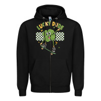 Black lucky dude Zipper Hoodie - MaliasSmallBusiness