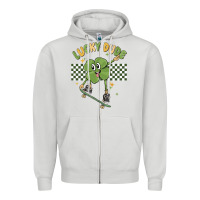 Dove Grey lucky dude Zipper Hoodie - MaliasSmallBusiness