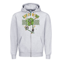 Heather Grey lucky dude Zipper Hoodie - MaliasSmallBusiness
