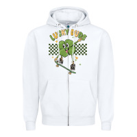White lucky dude Zipper Hoodie - MaliasSmallBusiness