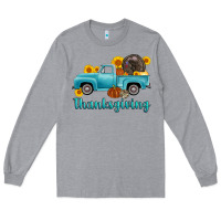 Heather Grey thanksgiving truck turkey Long Sleeve Tee - AdoDesignShop