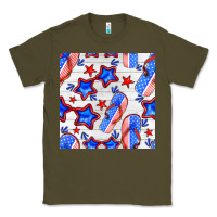 Army Green 4th of july flip flops seamless pattern Classic Tee - BundleAndBundleShop