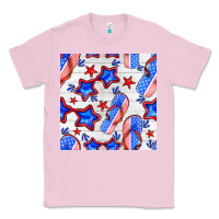 Bubblegum Pink 4th of july flip flops seamless pattern Classic Tee - BundleAndBundleShop