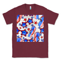 Burgundy 4th of july flip flops seamless pattern Classic Tee - BundleAndBundleShop