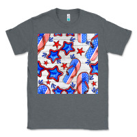 Charcoal Heather 4th of july flip flops seamless pattern Classic Tee - BundleAndBundleShop