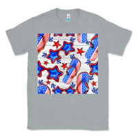 Heather Grey 4th of july flip flops seamless pattern Classic Tee - BundleAndBundleShop