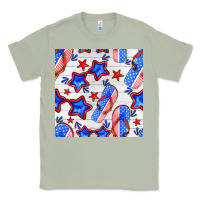 Matcha 4th of july flip flops seamless pattern Classic Tee - BundleAndBundleShop