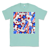 Seafoam 4th of july flip flops seamless pattern Classic Tee - BundleAndBundleShop