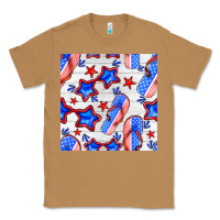Toasted Coconut 4th of july flip flops seamless pattern Classic Tee - BundleAndBundleShop