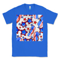 True Royal 4th of july flip flops seamless pattern Classic Tee - BundleAndBundleShop