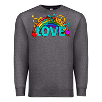Charcoal Heather Western LGBTQ+ Love Rainbow Premium Sweatshirt - BundleAndBundleShop