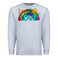 Heather Grey Western LGBTQ+ Love Rainbow Premium Sweatshirt - BundleAndBundleShop