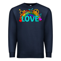 Navy Western LGBTQ+ Love Rainbow Premium Sweatshirt - BundleAndBundleShop