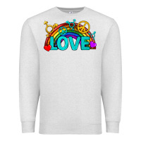 Oatmeal Heather Western LGBTQ+ Love Rainbow Premium Sweatshirt - BundleAndBundleShop