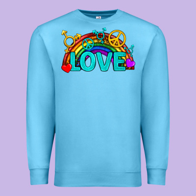 Western Lgbtq+ Love Rainbow Premium Sweatshirt Designed By Bundleandbundleshop