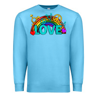 Ocean Blue Western LGBTQ+ Love Rainbow Premium Sweatshirt - BundleAndBundleShop