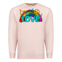 Pale Pink Western LGBTQ+ Love Rainbow Premium Sweatshirt - BundleAndBundleShop