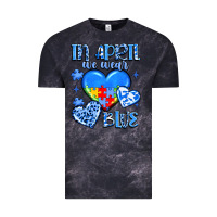 Cloud Black in april we wear blue Vintage Tee - JahusDesignShop