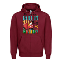 Burgundy they see me rollin' they hatin' Zipper Hoodie - MaliasSmallBusiness