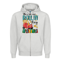 Dove Grey they see me rollin' they hatin' Zipper Hoodie - MaliasSmallBusiness