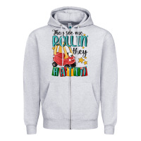 Heather Grey they see me rollin' they hatin' Zipper Hoodie - MaliasSmallBusiness
