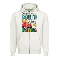 Oatmeal Heather they see me rollin' they hatin' Zipper Hoodie - MaliasSmallBusiness