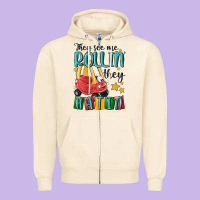 They See Me Rollin' They Hatin' Zipper Hoodie Designed By Maliassmallbusiness