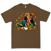 Cacao Fall afro woman with coffee Premium Tee - RanaPortraitStore