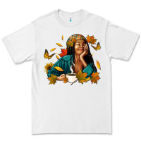 White Fall afro woman with coffee Premium Tee - RanaPortraitStore