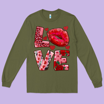 Love Kiss Long Sleeve Tee Designed By Adodesignshop