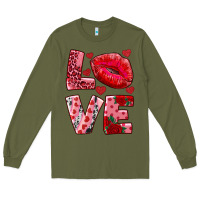 Army Green love kiss Long Sleeve Tee - AdoDesignShop
