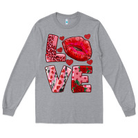 Heather Grey love kiss Long Sleeve Tee - AdoDesignShop