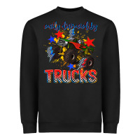 Black easily distracted by trucks Heavyweight Sweatshirt - AdoDesignShop