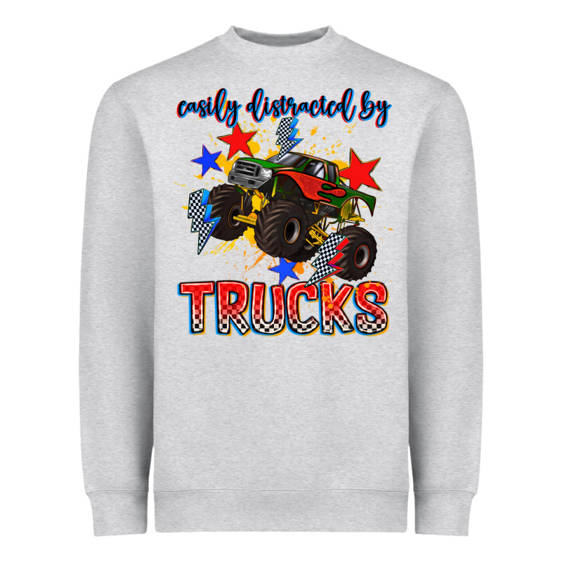 Easily Distracted By Trucks Heavyweight Sweatshirt by AdoDesignShop | Teevron