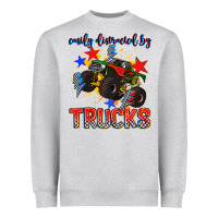 Heather Grey easily distracted by trucks Heavyweight Sweatshirt - AdoDesignShop