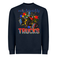 Navy easily distracted by trucks Heavyweight Sweatshirt - AdoDesignShop