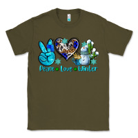 Army Green peace love winter ado Classic Tee - AdoDesignShop