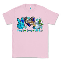 Bubblegum Pink peace love winter ado Classic Tee - AdoDesignShop