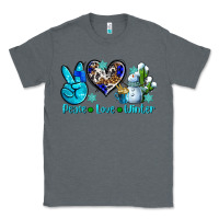 Charcoal Heather peace love winter ado Classic Tee - AdoDesignShop