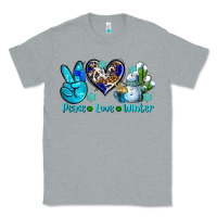 Heather Grey peace love winter ado Classic Tee - AdoDesignShop