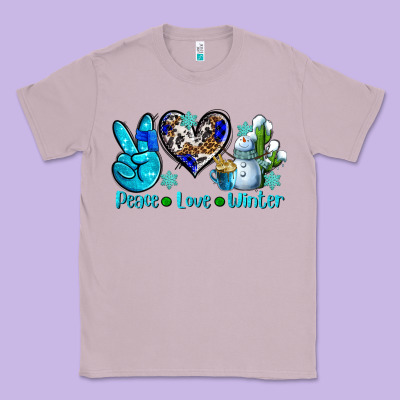 Peace Love Winter Ado Classic Tee Designed By Adodesignshop