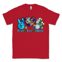 Red peace love winter ado Classic Tee - AdoDesignShop