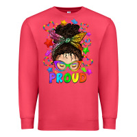 Cardinal LGBTQ+ Messy Bun With Colorful Stars Premium Sweatshirt - BundleAndBundleShop