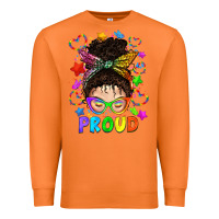 Carrot LGBTQ+ Messy Bun With Colorful Stars Premium Sweatshirt - BundleAndBundleShop