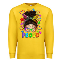 Lemon LGBTQ+ Messy Bun With Colorful Stars Premium Sweatshirt - BundleAndBundleShop