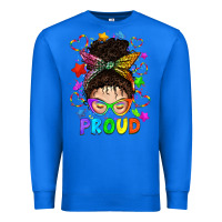 True Royal LGBTQ+ Messy Bun With Colorful Stars Premium Sweatshirt - BundleAndBundleShop