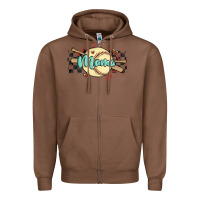 Chestnut softball mama Zipper Hoodie - MaliasSmallBusiness