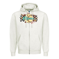 Oatmeal Heather softball mama Zipper Hoodie - MaliasSmallBusiness